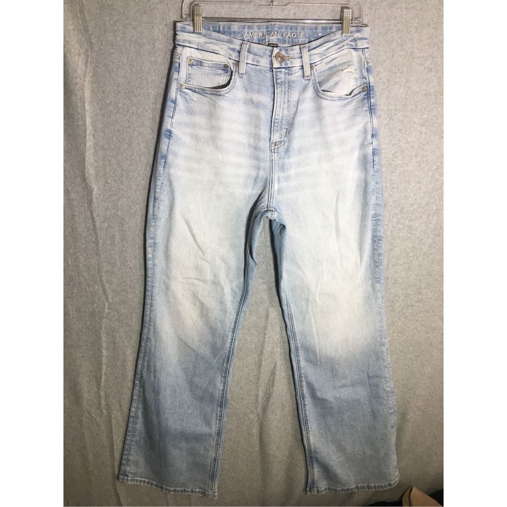 Womens American Eagle Jeans Curvy 90s Bootcut Light Wash y2k Trendy Casual